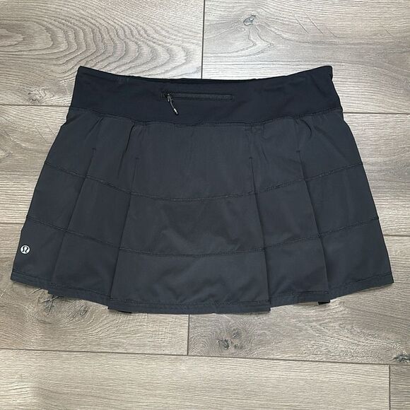 lululemon athletica Pants - Lululemon Pace Rival Skirt Black Tennis Running Skort Size 10